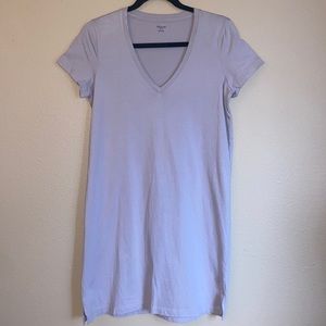 MADEWELL J.CREW Size SMALL Casual V-Neck T-Shirt Dress Lavender Gray Purple